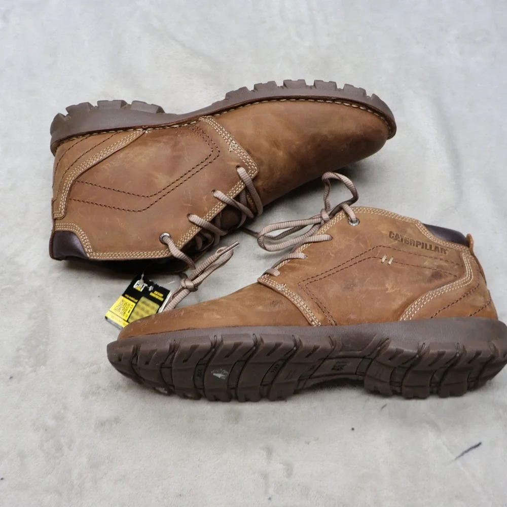 Caterpillar Mens 11 Chukka Boots Brown Transform 2.0 Leather Rugged Lace Up NWD